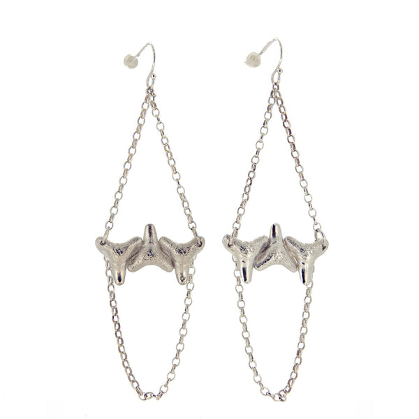 Three Shark Teeth Drops With Chain