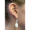 Cowrie Earrings with Aqua Beads