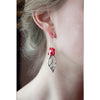Screw Shell Hoops with Red Coral